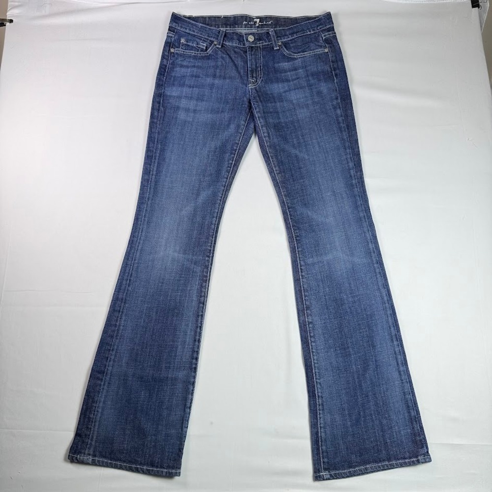 7 For All Mankind Low Rise Bootcut Jeans Blue Size 30 Y2K Made in USA 32X33